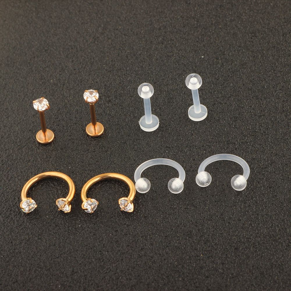 hot explosions 8-piece set of stainless steel diamond earrings nose nail lip puncture jewelry_ipsvogv.com