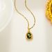 New Fashion Trend White Red Green Micro Inlaid Zircon Water Droplet Pendant Titanium Steel Necklace For Women_ipsvogv.com