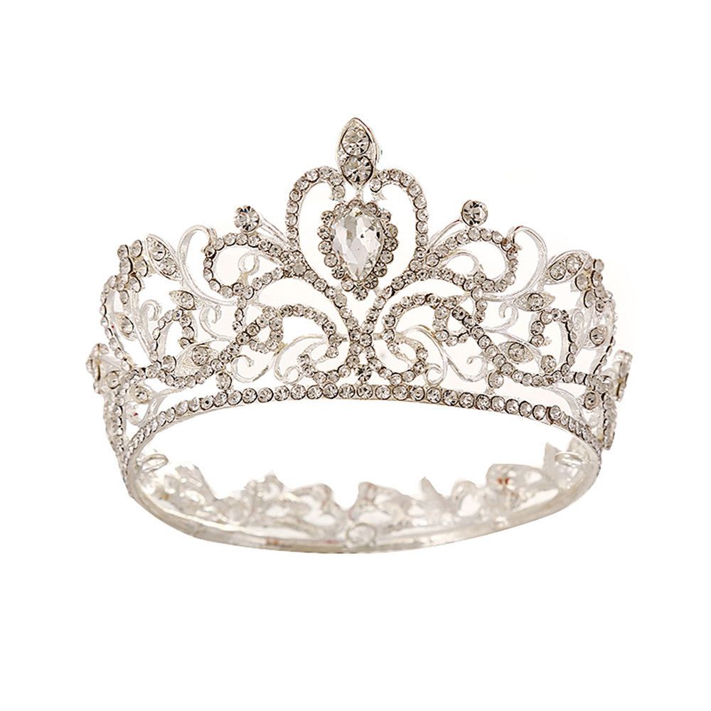 Baroque Round Crown Bridal Crown Tiara Princess Birthday Crown Hair Accessories Wedding Dress Stage Full Crown Round Crown_ipsvogv.com