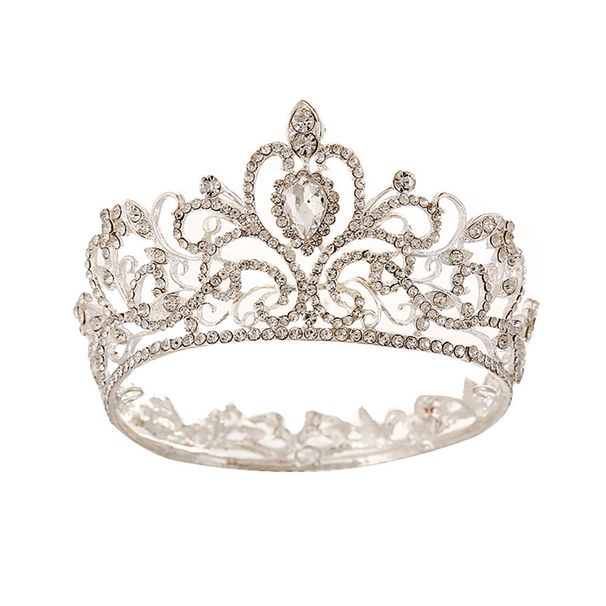 Baroque Round Crown Bridal Crown Tiara Princess Birthday Crown Hair Accessories Wedding Dress Stage Full Crown Round Crown_ipsvogv.com
