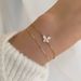 S Pure Silver Plated 14K Gold Butterfly Inlaid Diamond Bracelet For Women's Niche Design, Simple, Light Luxury, High-end_ipsvogv.com