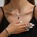 Crystal Zircon Necklace Earrings Bracelet Ring Four-Piece Versatile Jewelry Set_ipsvogv.com