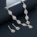 Hot Selling Bridal Wedding Jewelry Accessories Simple Shiny Rhinestone Zircon Necklace Earrings 493_ipsvogv.com