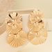 Exaggerated Metal Fashion Personality Geometric Triple Lotus Leaf Light Luxury Simple Elegant Versatile Earrings_ipsvogv.com