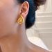 Spot Factory INS Fashionable Niche INS Retro Titanium Steel Conch Colored Zircon Polished Earrings_ipsvogv.com
