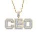 Men's Hip Hop Jewelry Letter Pendant Necklace With Cubic Zirconia, Gold/Silver Plated Twist Chain, 24 Inches, Urban Streetwear Accessory_ipsvogv.com