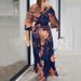 Women's Clothing Two piece Summer New Casual Printed Off shoulder Wide leg Pants Set_ipsvogv.com