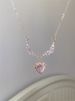 Same Pink Heart Pendant Necklace, Women's Super Sparkling Zircon Fugitive Princess, Light Luxury And High-end Collarbone_ipsvogv.com