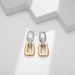 Simple two color earrings autumn and winter temperament female earrings light luxury commuter earrings high grade symmetrical earrings for women_ipsvogv.com