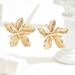 Unisex Personalized Flower Earrings For Women Niche Metal Five Petal Flower Double Layer Three Dimensional Design Earrings_ipsvogv.com