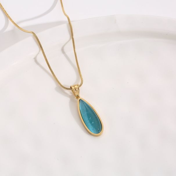 New Titanium Steel Ocean Heart Pendant Necklace with Female Ins Style and Unique Personality, Non fading Collar Chain_ipsvogv.com