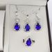 New jewelry pendant earring ring set fashionable bridal decoration colorful three piece wedding photography accessories_ipsvogv.com
