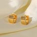 Women's Jewelry Titanium Steel Earrings Jewelry K Gold Wide Ribbed Stainless Steel Earrings Fashionable Personality Earrings_ipsvogv.com