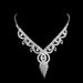 Bridal Jewelry Set - Rhinestone Lace Necklace & Earrings, 2-Piece Silver Plated Wedding Accessories_ipsvogv.com