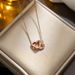 Love Double Ring Titanium Steel Necklace for Women's Gold Light Luxury, Design Sense, Temperament, Network Red Collar_ipsvogv.com
