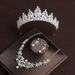 Handmade crown bridal headdress main wedding dress necklace three piece set atmospheric luxury wedding female high end birthday crown_ipsvogv.com