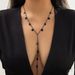 Jewelry Simple Opening Peach Heart Chain With Sweet And Cool Dark Slightly Inlaid Crescent Tassel Necklace For Women_ipsvogv.com