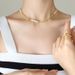 Minimalist Freshwater Pearls Combines Brass Lentil Beads For Women, Dainty Layering Jewelry,Adjustable Clavicle Necklace_ipsvogv.com
