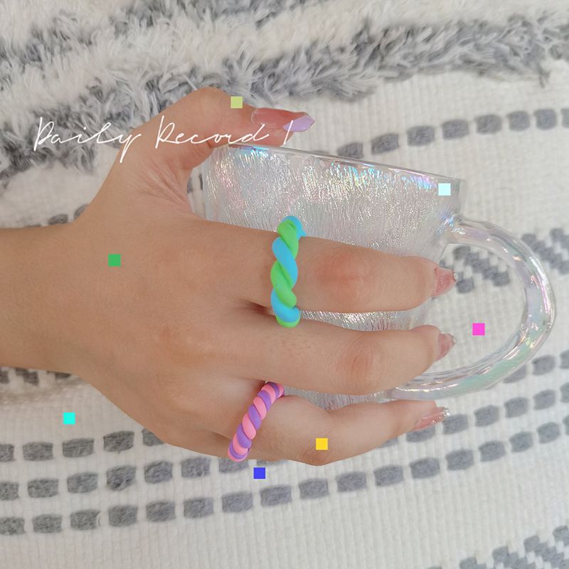 Clay Rings Retro Style Exaggerated Multi Color Fashion Cartoon Soft Clay Jewelry_ipsvogv.com