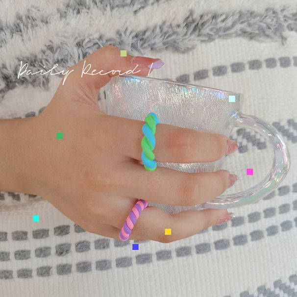 Clay Rings Retro Style Exaggerated Multi Color Fashion Cartoon Soft Clay Jewelry_ipsvogv.com