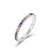 new Product S925 Silver Ring Female Rainbow Simple Multi Faceted Color Zirconium Finger Ring Row Ring Light Luxury Niche Spot_ipsvogv.com