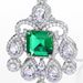 S925 Silver Cultured Emerald Pendant Female Retro Light Luxury Pendant Necklace_ipsvogv.com