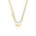 Gold-plated titanium steel design feeling love love double-layer necklace female ins niche heart-shaped simple and versatile clavicle chain_ipsvogv.com
