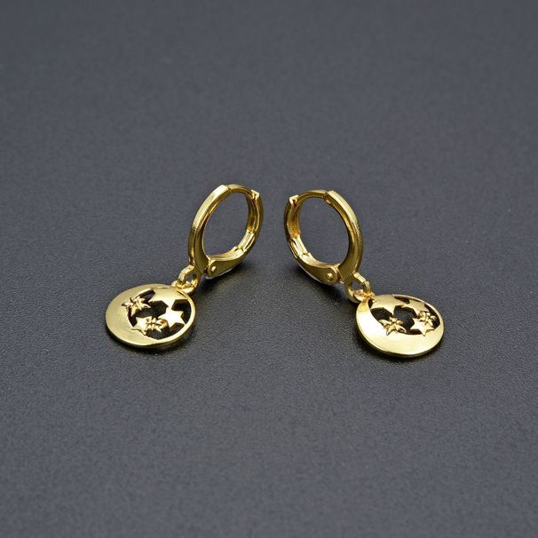 Star Moon Hollow Diamond Zircon CZ Earrings Female Ear Buckle Small Fresh Forest Earrings_ipsvogv.com