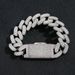 Men’s Jewelry Set Fashion Hip Hop 20MM Ladder Square Zircon Cuban Chain Bracelet Long Buckle Personality Men's Hip Hop Jewelry_ipsvogv.com