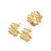 Geometric style women's and earring set, niche pleated high-end feel, set with plain ring rings, versatile earrings_ipsvogv.com