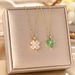 Internet Celebrity Style Titanium Steel Necklace, Women's Cat Eye Stone, Four Leaf Clover Pendant, Niche And Versatile,_ipsvogv.com