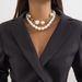 Exaggerated Punk Round Bead Double Layered Fashionable Versatile Collarbone Necklace For Women_ipsvogv.com