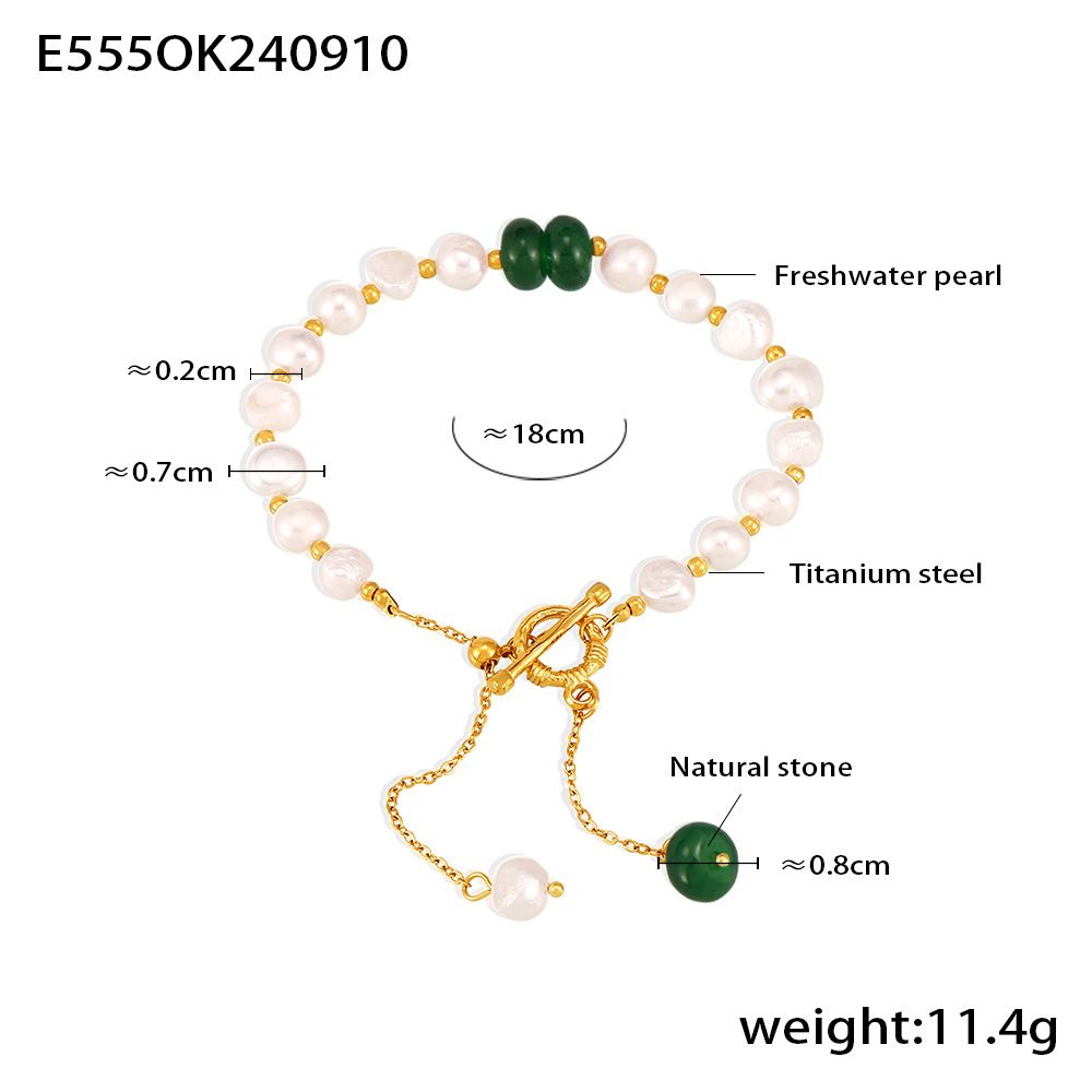 Baroque Natural Stone Freshwater Pearl Bracelet, Women's Niche Temperament, Exquisite Gold Electroplating Bracelet_ipsvogv.com