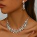 Women’s Jewelry Set Fashion Luxury Geometric Hollow Super Flash Diamond Necklace Earrings Set Ladies Temperament Fashion Clavicle Chain Jewelry_ipsvogv.com