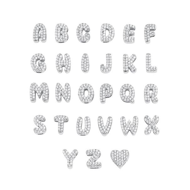 Hit 26 English Balloon Bubble Letter Pendant Copper Inlaid Zircon 3D Letter Necklace_ipsvogv.com