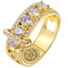 Jewelry Fashion Creative Zircon Women's Gold Plated Disc Ring_ipsvogv.com