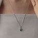 Olive Branch Simple Green Moss Stone Pendant Female S925 Silver Inlaid Water Grass Agate Sweater Pendant_ipsvogv.com