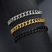 Korean And Japanese Trend Cuban Titanium Steel Personality Three Colors Polished Double-Sided Gold Thick Chain Hip-Hop_ipsvogv.com