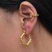 Fashionable Niche INS Retro Titanium Steel Embossed Pentagonal Earrings_ipsvogv.com