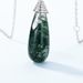 hot Collection Of Atmospheric Simple Water Drop Natural Water Grass Agate Necklace Pendant Female S925 Silver Inlaid Green Moss Necklace_ipsvogv.com