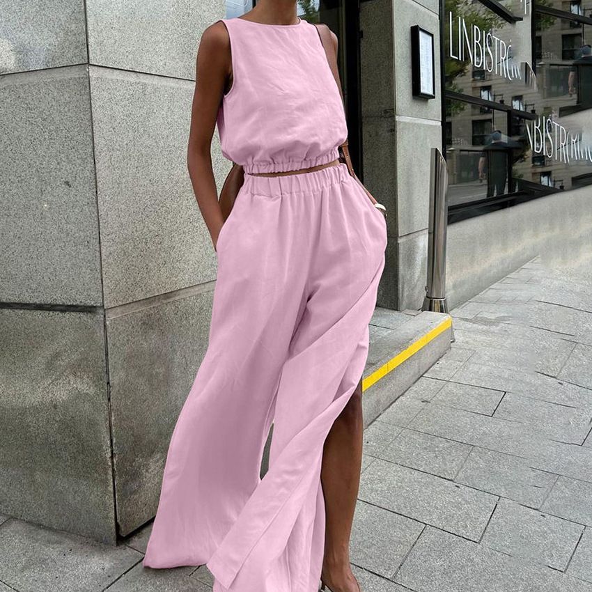 Women's Clothing all match slit slim solid color suit _ipsvogv.com