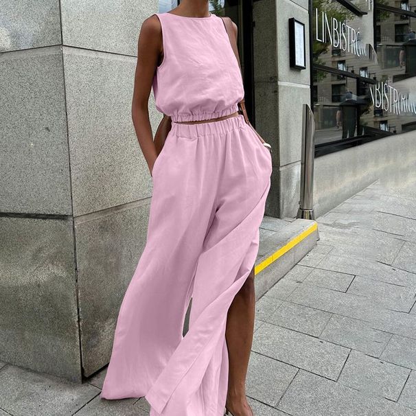 Women's Clothing all match slit slim solid color suit _ipsvogv.com