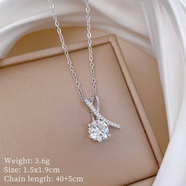 】 Cross 【 Love Zircon Light Luxury Charm Gorgeous Full Diamond Necklace Women's Versatile Clavicle Titanium Steel Chain 【 】_ipsvogv.com