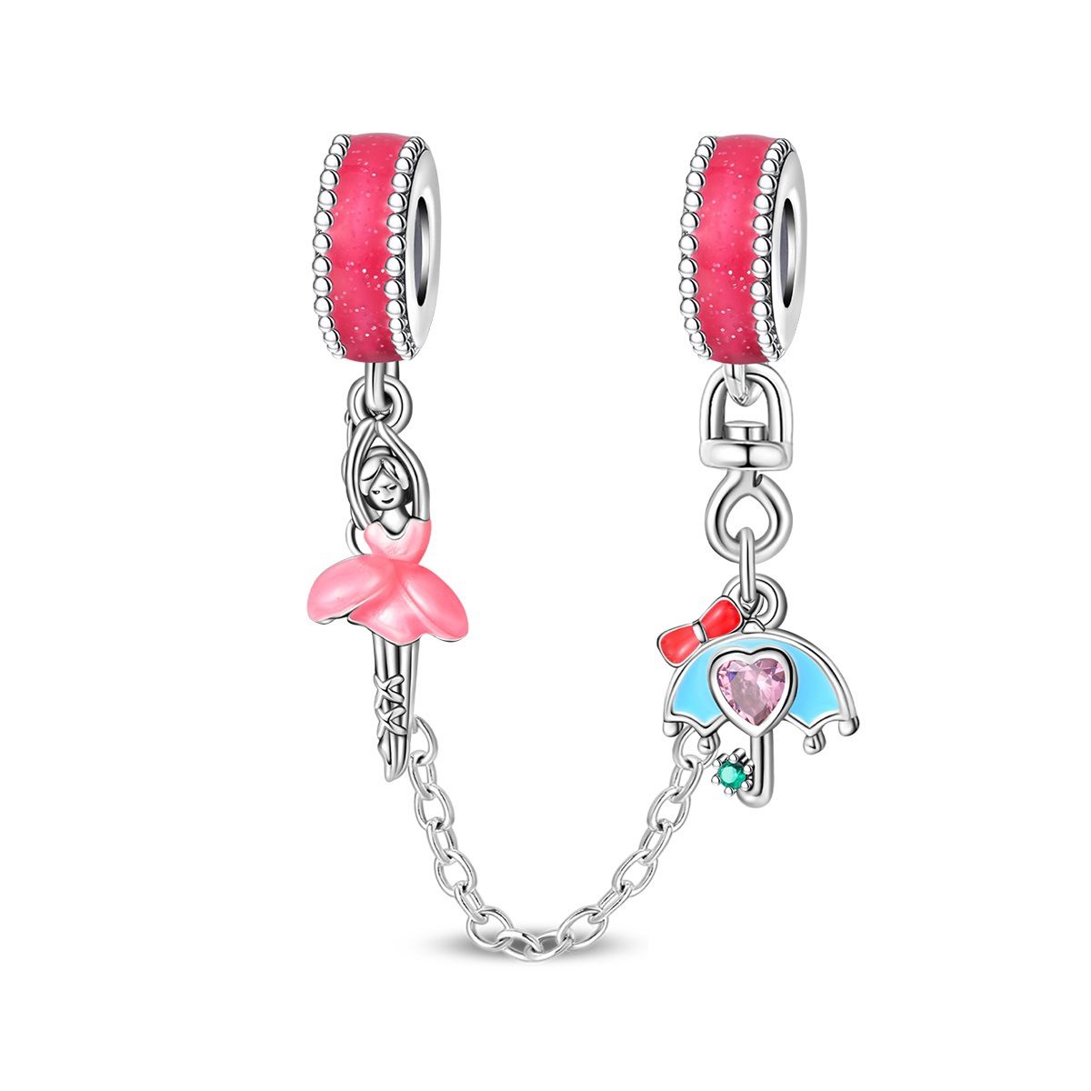 Women's Jewelry Couple Sun And Moon Safety Chain Charm Pendant Beads DIY Jewelry Accessories Bracelet Necklace Copper Plated Silver_ipsvogv.com