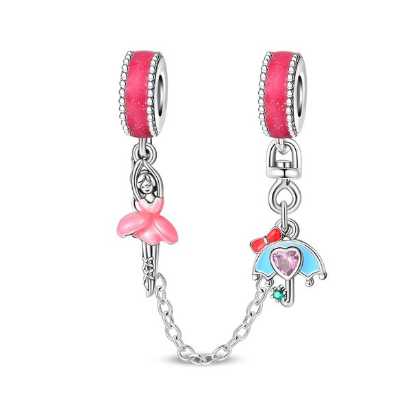 Women's Jewelry Couple Sun And Moon Safety Chain Charm Pendant Beads DIY Jewelry Accessories Bracelet Necklace Copper Plated Silver_ipsvogv.com