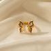 Women’s Jewelry Set Fashion Fashion Open Adjustable Stainless Steel Ring Personality Popular Black Diamond Inlaid Butterfly Titanium Steel Ring_ipsvogv.com