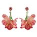 Women’s Jewelry Set Fashion Burning Rose Flower Tassel Earrings Super Fairy Retro Atmosphere Simulated Petal Earrings Unique And Exaggerated Earrings_ipsvogv.com