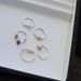 SUU New Niche Personality Cold Wind Protection Color Crushed Silver Freshwater Pearl Elastic Natural Stone Ring_ipsvogv.com