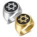 New Israeli Jewish Titanium Steel Gold-Plated Star Of David Men's Ring_ipsvogv.com