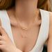 Color preserving double layer design personality necklace kit stacking fashion chic necklace copper plated K real gold_ipsvogv.com